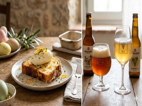 Pane di Colomba caramellato con mousse al mascarpone e arancia